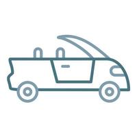 Convertible Car Line Two Color Icon vector