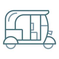 tuk tuk línea icono de dos colores vector