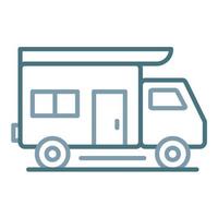 Camper Van Line Two Color Icon vector