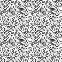 Abstract hand drawn doodle thin line wavy seamless pattern. Curly linear messy background. vector