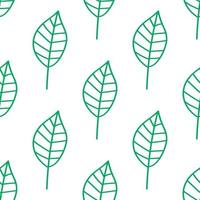 Cute cartoon flower seamless pattern. Background with plant, branch, leaves. Wrapping paper, textile. vector