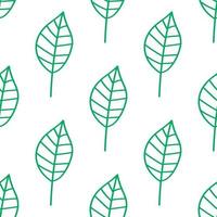 Cute cartoon flower seamless pattern. Background with plant, branch, leaves. Wrapping paper, textile. vector