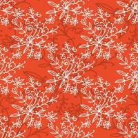 Floral damask seamless pattern with branches and flowers. vector
