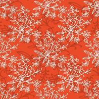 Floral damask seamless pattern with branches and flowers. vector