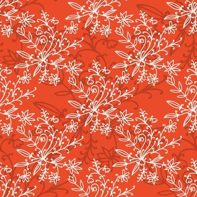 Floral damask seamless pattern with branches and flowers.