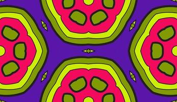 Abstract colorful doodle geometric flower seamless pattern. Floral background. Kaleidoscope mosaic, geo tile of thin line ornament. vector