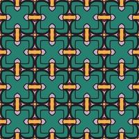 Abstract colorful doodle geometric flower seamless pattern. Floral background. Kaleidoscope mosaic, geo tile of thin line ornament. vector