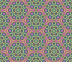 Abstract colorful doodle geometric flower seamless pattern. Floral background. Kaleidoscope mosaic, geo tile of thin line ornament. vector