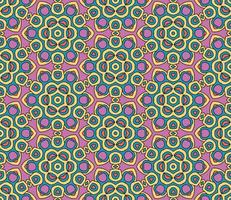 Abstract colorful doodle geometric flower seamless pattern. Floral background. Kaleidoscope mosaic, geo tile of thin line ornament. vector