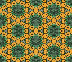 Abstract colorful doodle geometric flower seamless pattern. Floral background. Kaleidoscope mosaic, geo tile of thin line ornament. vector