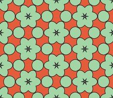 Abstract colorful doodle geometric flower seamless pattern. Floral background. Kaleidoscope mosaic, geo tile of thin line ornament. vector