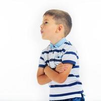 little boy footballer isolated photo