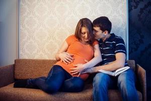 pregnant woman with her husband photo