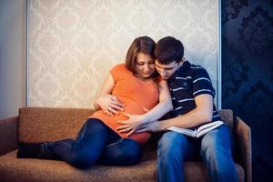 pregnant woman with her husband photo
