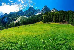 Farm house near mountain photo