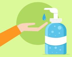 Hand sanitizing gel for hygienic purpose vector