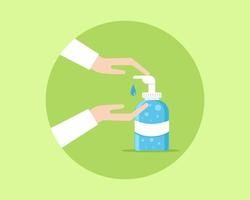 COVID-19 Crisis. Hand sanitizing gel for hyginic purpose icon cartoon vector style for your design.