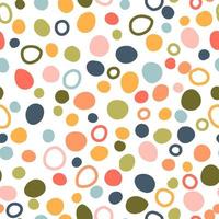 Multicolored spots circles vector seamless pattern. Seamless background with modern rainbow dots. Texture of colorful shapes for fabric, wrapping paper, scrapbooking.