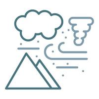 icono de dos colores de línea de tormenta de arena vector