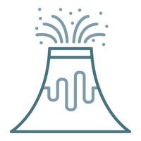 Volcano Line Two Color Icon vector