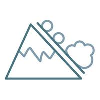 Snow Avalanche Line Two Color Icon vector