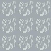 Seamless background with gray music notes vector