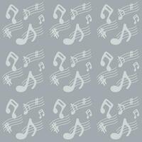 Seamless background with gray music notes vector