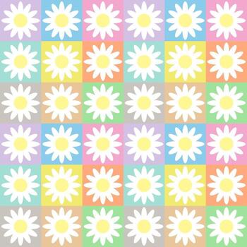Seamless background with floral patterns on multicolored background. vector