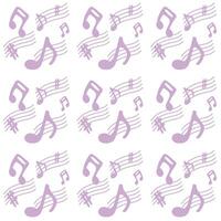 purple music note characters seamless background vector