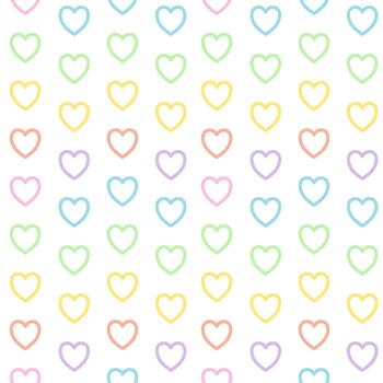 Seamless background with multicolored hearts pattern. vector