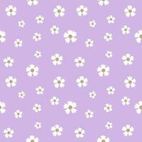 Seamless background with white flowers on a purple background. vector