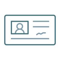Identification Card Line Two Color Icon vector