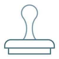 Rubber Stamp Line Two Color Icon vector