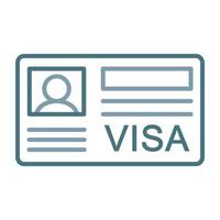 icono de dos colores de línea de visa vector