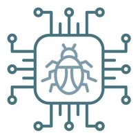 Cyber Attack Line Two Color Icon vector