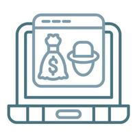 Online Robbery Line Two Color Icon vector
