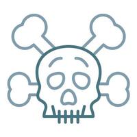 Skull Line Two Color Icon vector