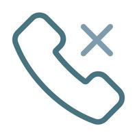 Call Missed Line Two Color Icon vector