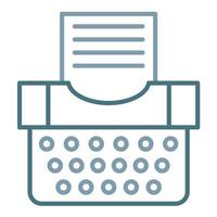 Typewriter Line Two Color Icon vector