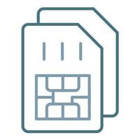 Sim Card Line Two Color Icon vector