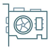 Vga Card Line Two Color Icon vector