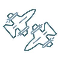 Flight Directions Line Two Color Icon vector