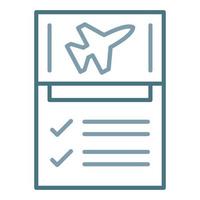 Flight Checklist Line Two Color Icon vector