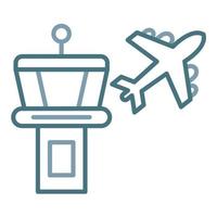 Airport Building Line Two Color Icon vector