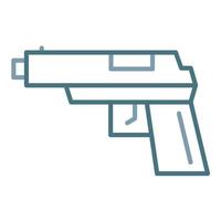 Gun Line Two Color Icon vector