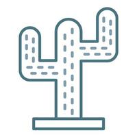 icono de dos colores de línea de cactus vector