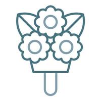 Flower Bouquet Line Two Color Icon vector