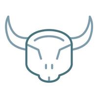 Bull Skull Line Two Color Icon vector