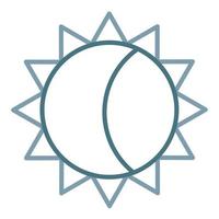 icono de dos colores de línea de eclipse solar vector