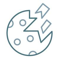 Planet Destoryed Line Two Color Icon vector